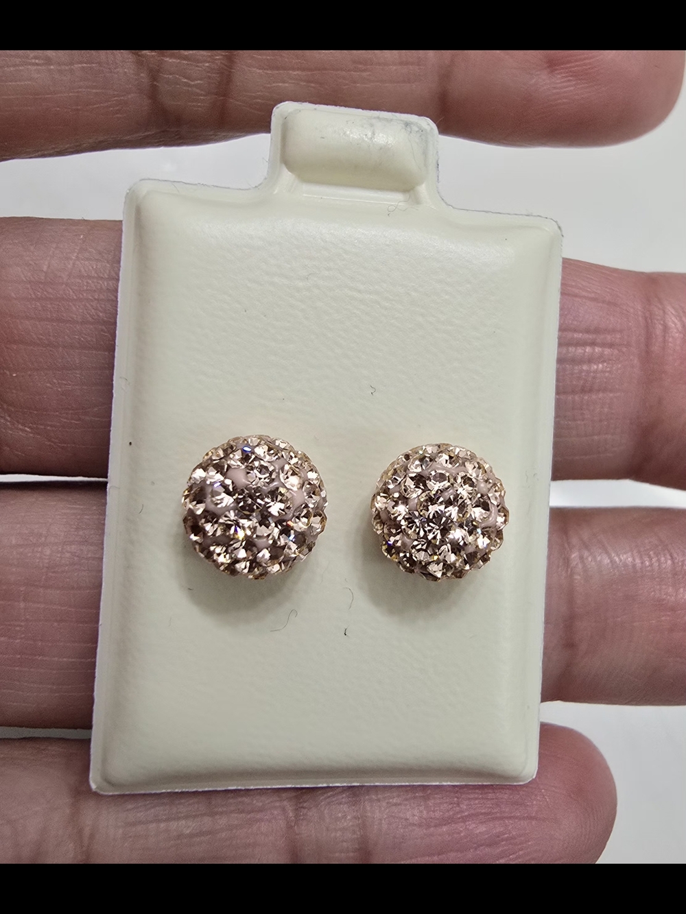 Guaranteed new solid 10k rose gold fireball earrings